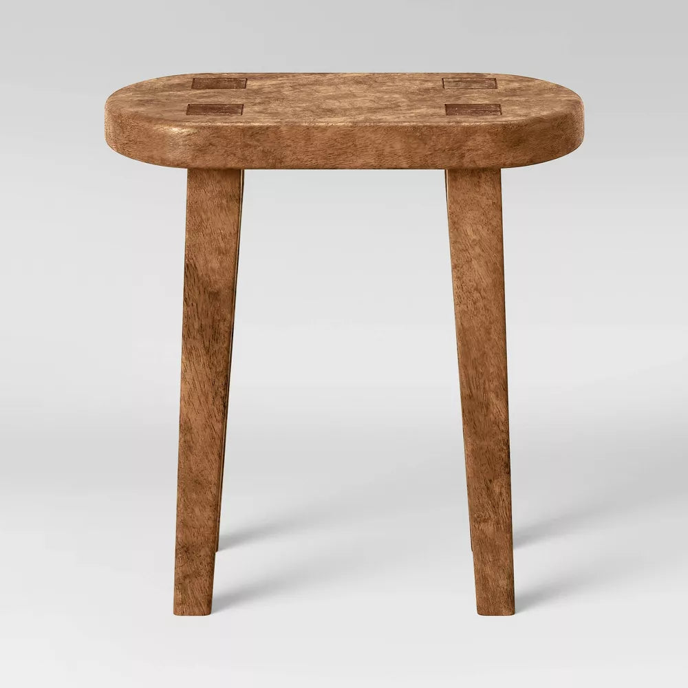 Tall Hand Carved Wooden Oval Side Table