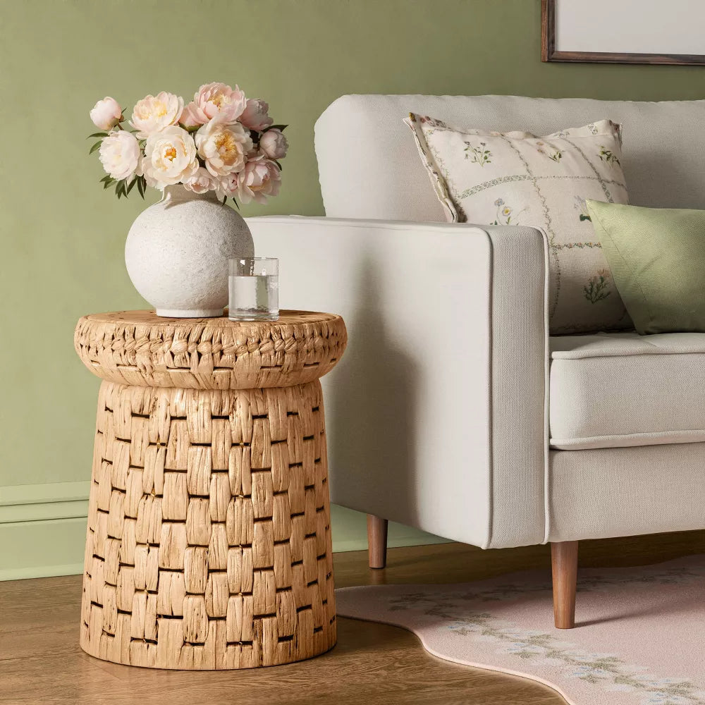 Mushroom Shaped Woven Side Table